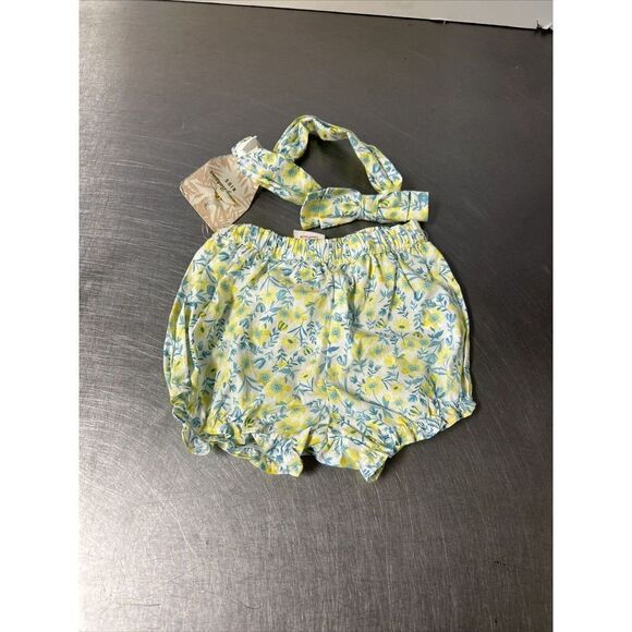 Tommy Bahama 2 Piece Set Baby Girl  Bloomers Headband--SIZE 6-9 Months NEW - Picture 1 of 6